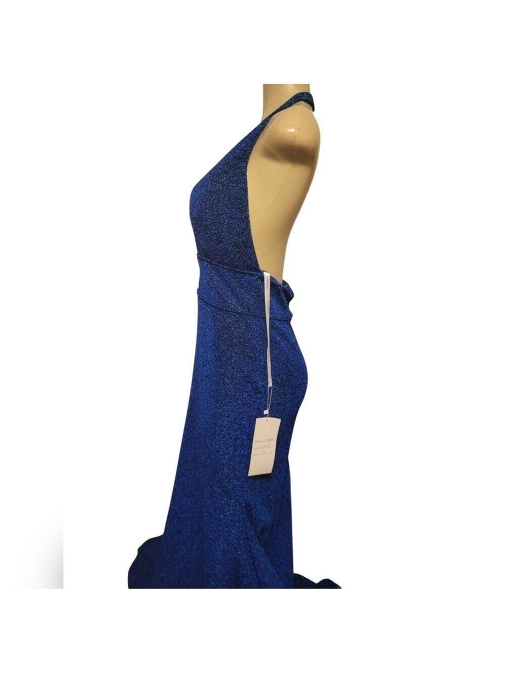 Ava Presley Blue Deep V-Neck Prom Dress Bridemaid Formal Wedding Size 12 - Picture 4 of 5